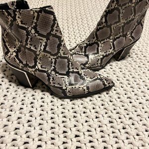Circus ankle boots snakeskin pattern on leather upper. Size 8